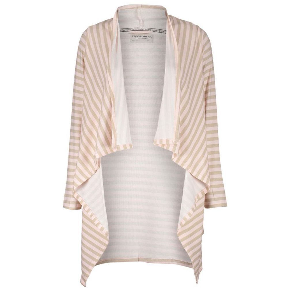 BEARPAW Pink & White Stripe Duster cardigan for women size medium BNWT